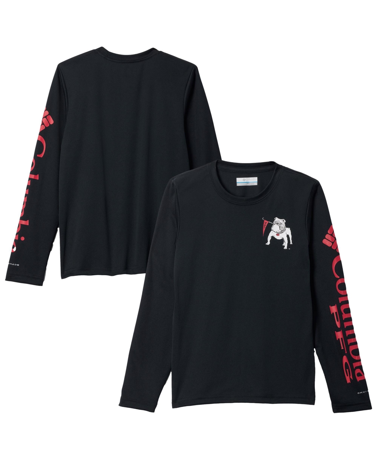 Columbia Big Boys' and Girls' Black Georgia Bulldogs Terminal Tackle Long-Sleeve T-Shirt - Black