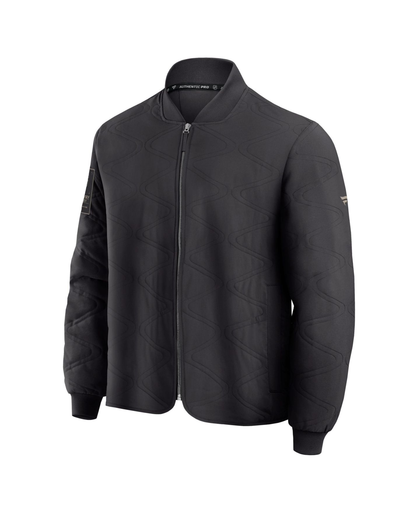Мужская куртка Fanatics Charcoal New Jersey Devils Authentic Pro Road Bomber — фото 3