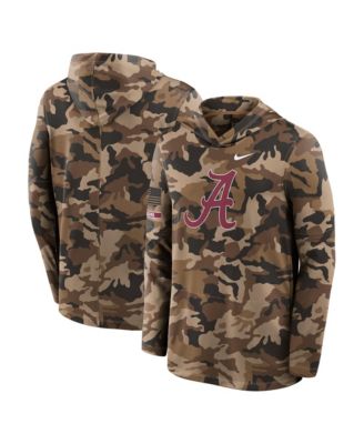 Men's Camo Alabama Crimson Tide 2026 Appreciation Sideline Dri-FIT Hooded Long-Sleeve T-Shirt