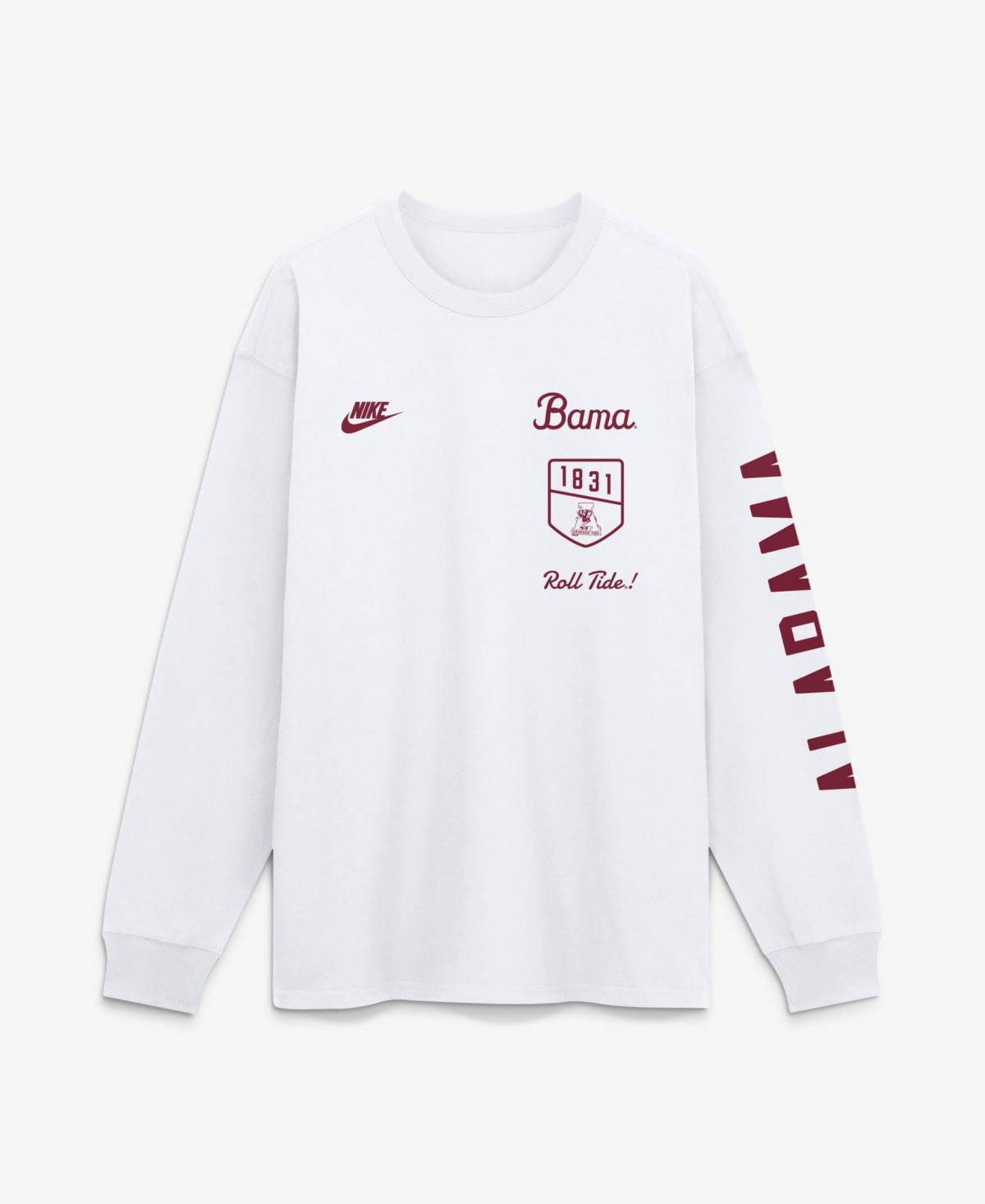 Nike Men's White Alabama Crimson Tide Max 90 Legacy Multi Graphic Long-Sleeve T-Shirt - White