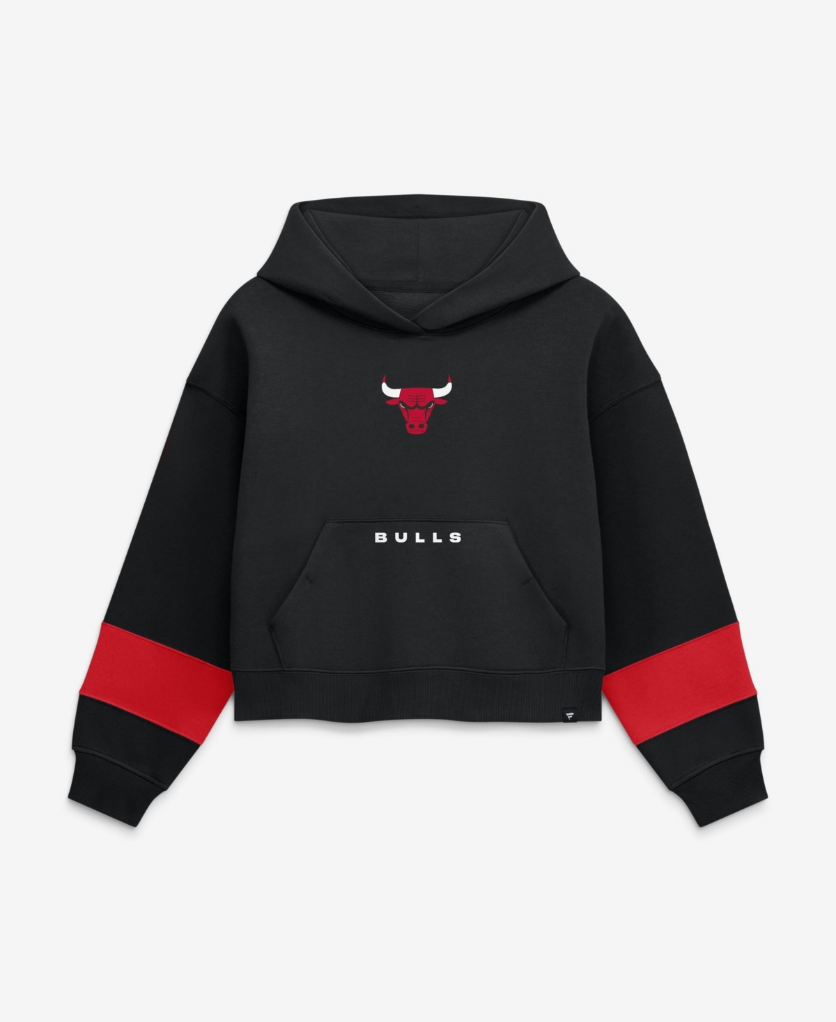 Fanatics Women's Chicago Bulls Black Beat Records Cropped Fleece Hoodie - Black, Red