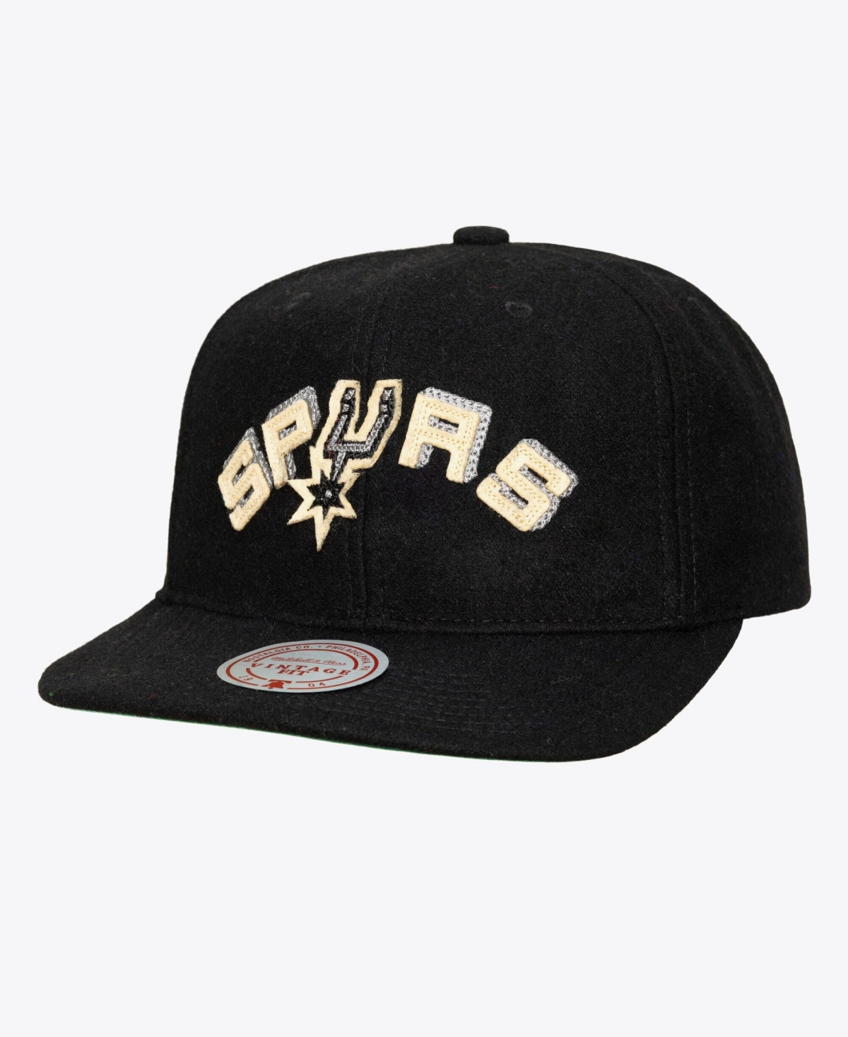Mitchell & Ness Men's Black San Antonio Spurs Hardwood Classics Retro Roots Vintage Adjustable Hat - Black