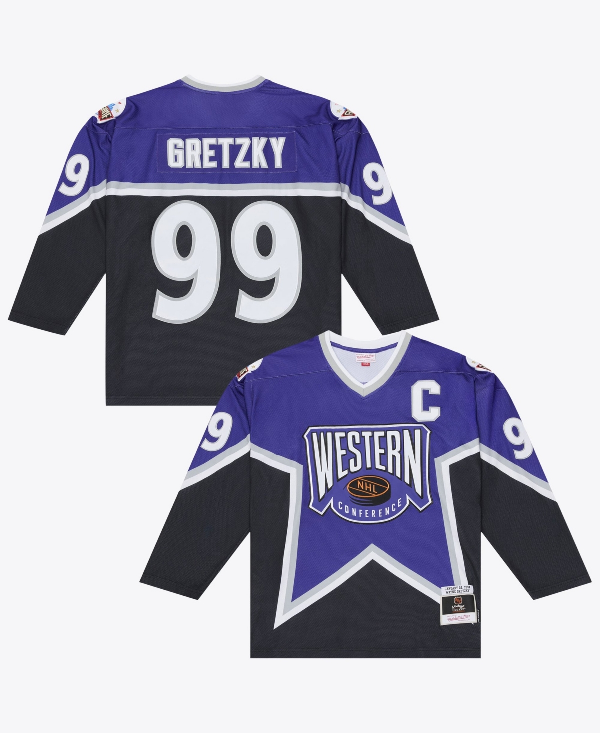 Mitchell & Ness Men's Wayne Gretzky Purple 1994 Nhl All-Star Game Power Play Jersey - Purple