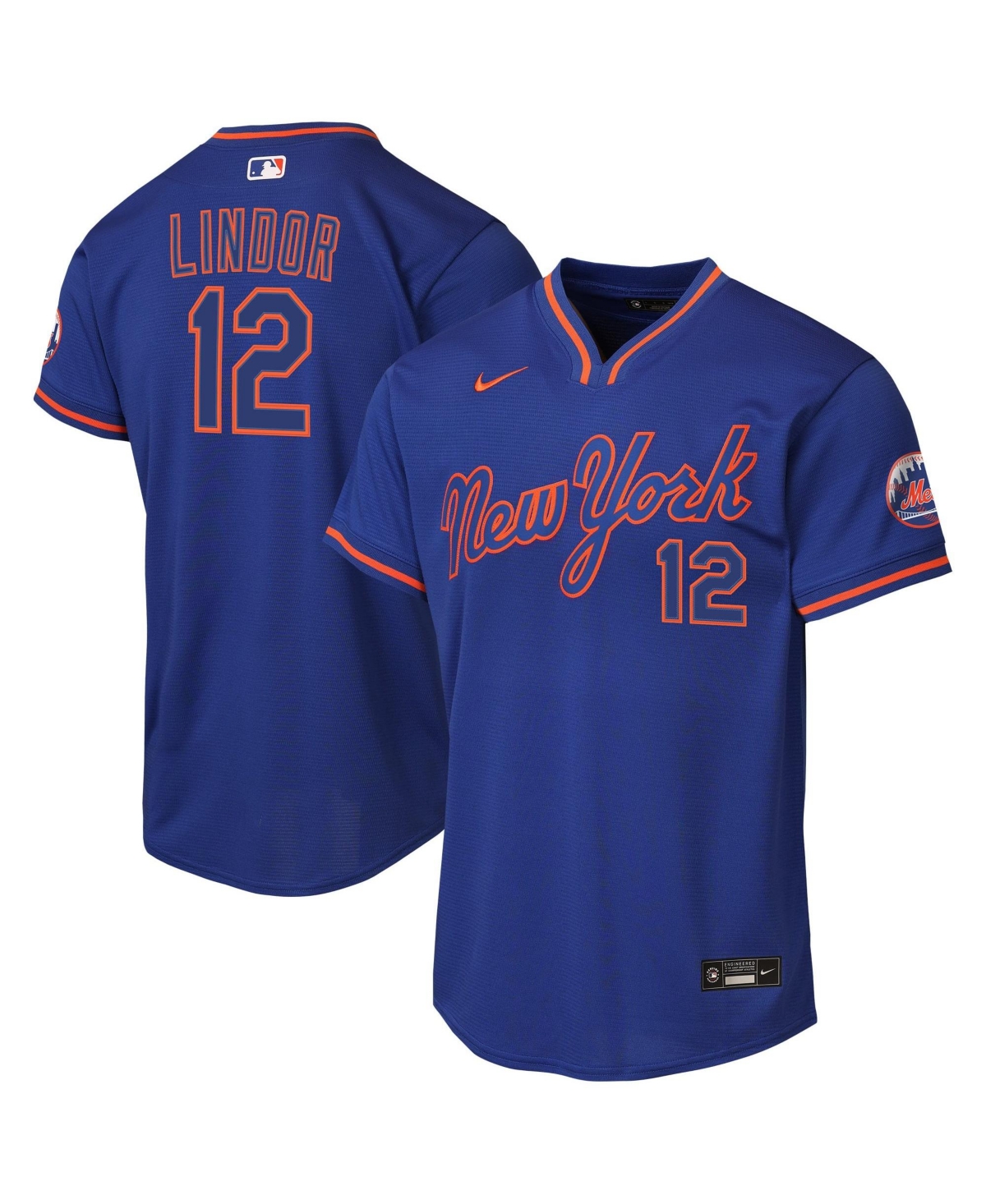 Nike Big Boys' and Girls' Francisco Lindor Royal New York Mets Alternate Stadium Jersey - Royal