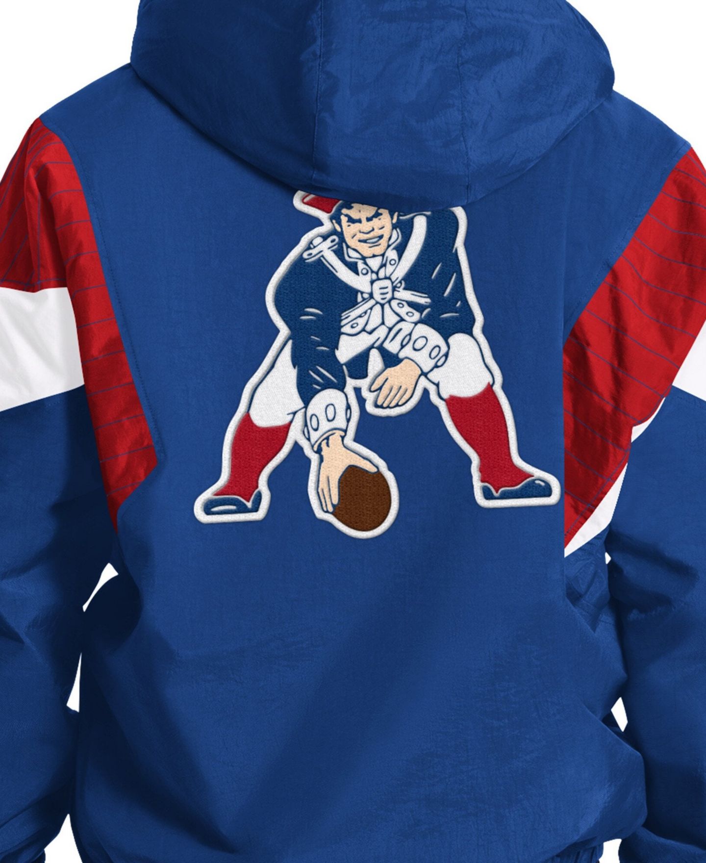 Мужское худи Starter Royal New England Patriots The Throwback Retro Logo Half-Zip Hooded — фото 3
