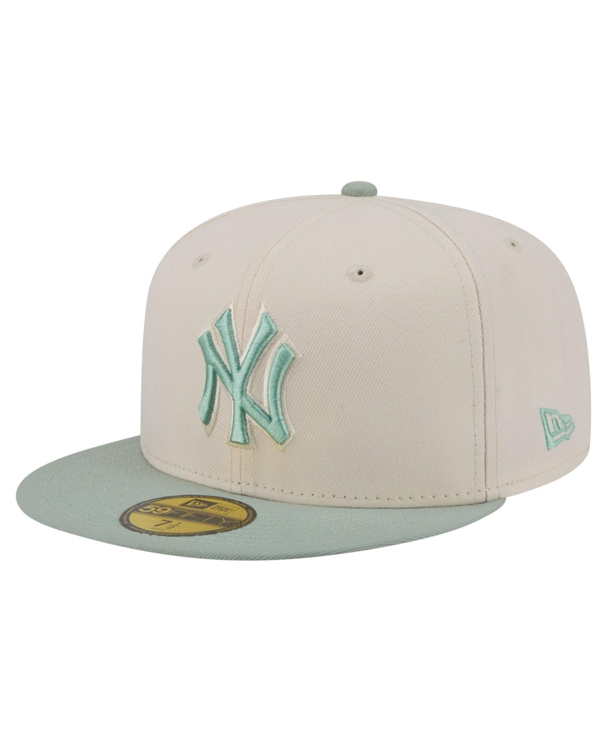 New Era Men's Cream/Green New York Yankees Color Pack 59FIFTY Fitted Hat - Cream, Green