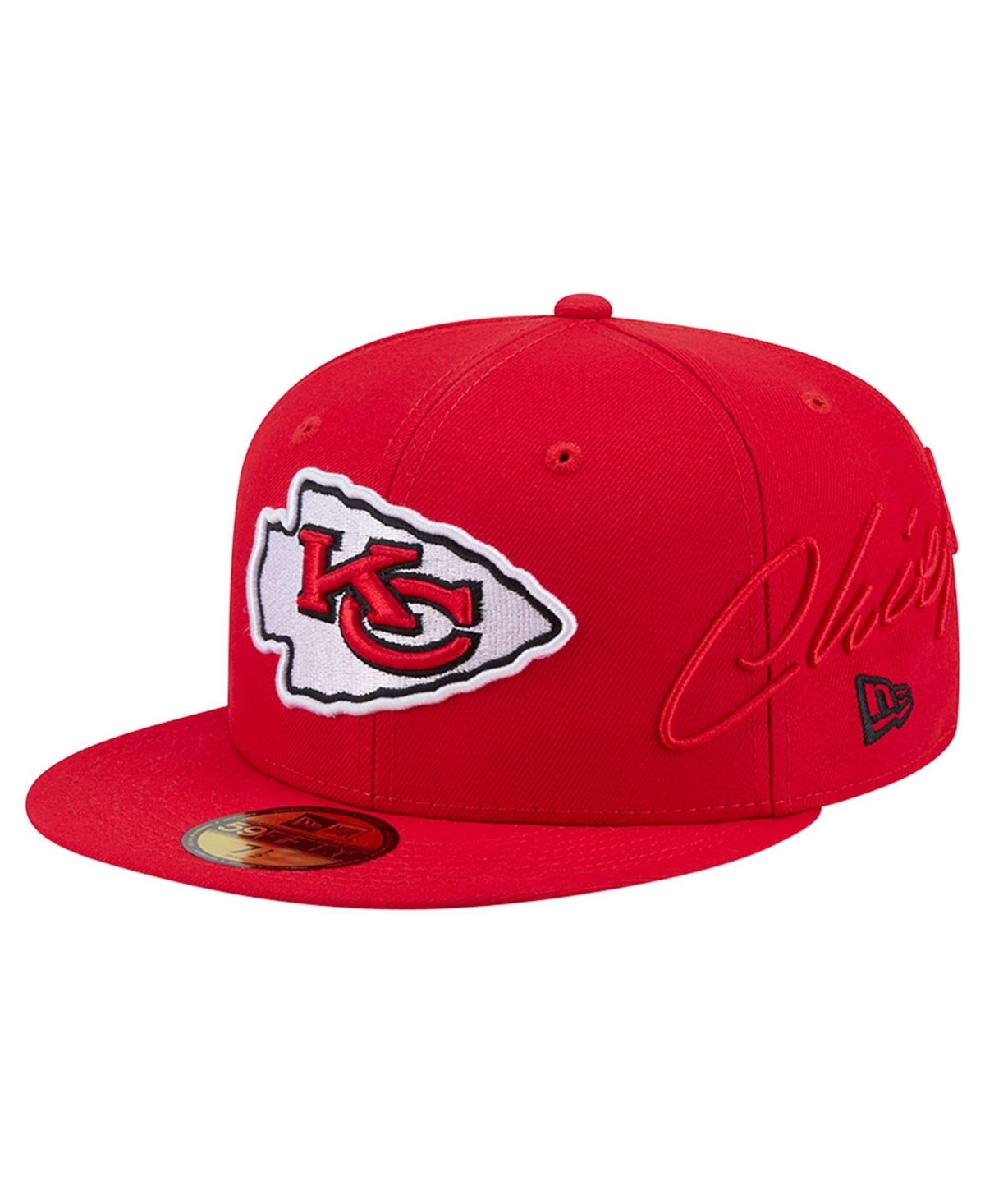 New Era Men's Red Kansas City Chiefs Side Script 59FIFTY Fitted Hat - Red