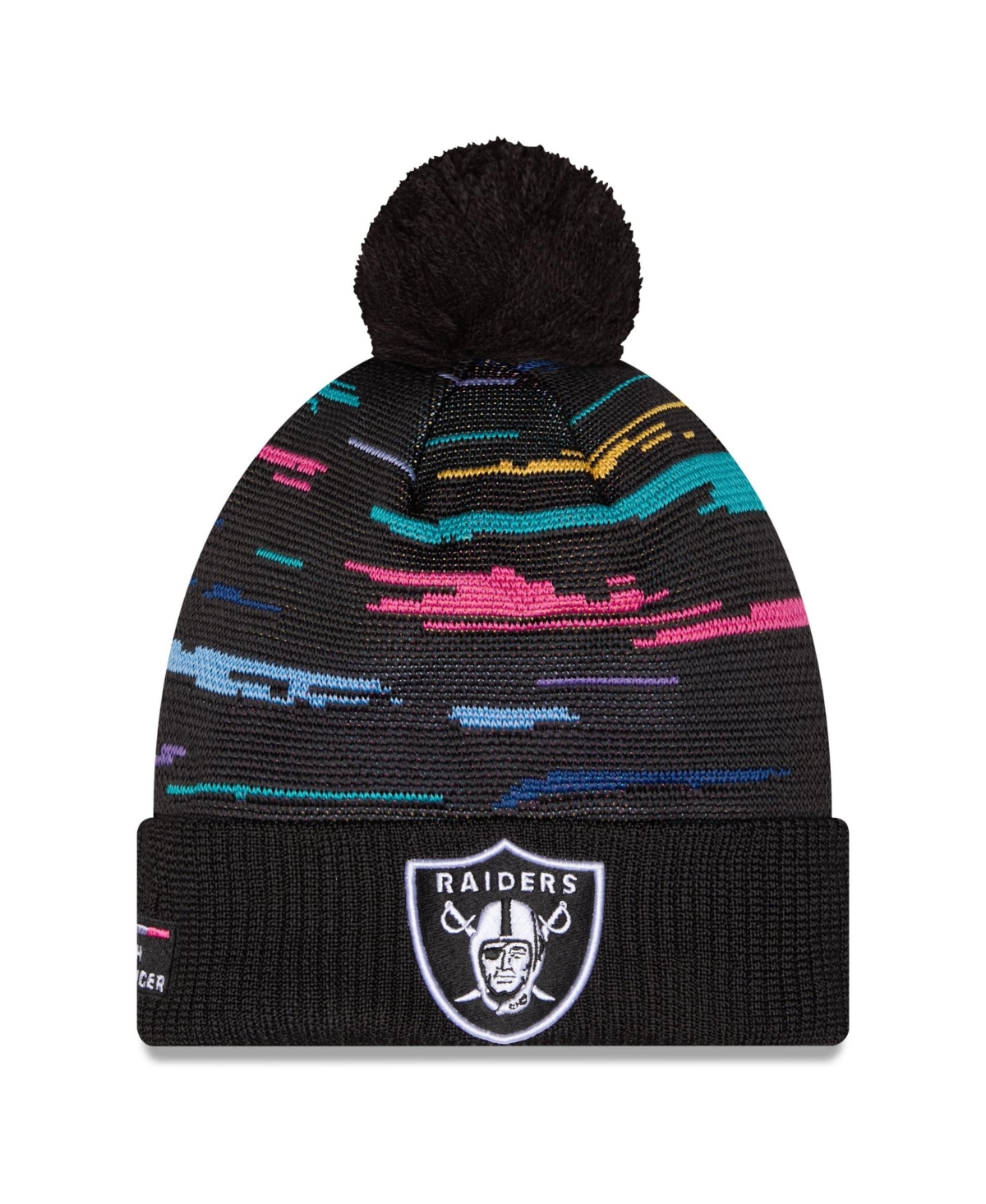 New Era Men's Black Las Vegas Raiders 2026 Nfl Crucial Catch Cuffed Knit with Pom Hat - Black