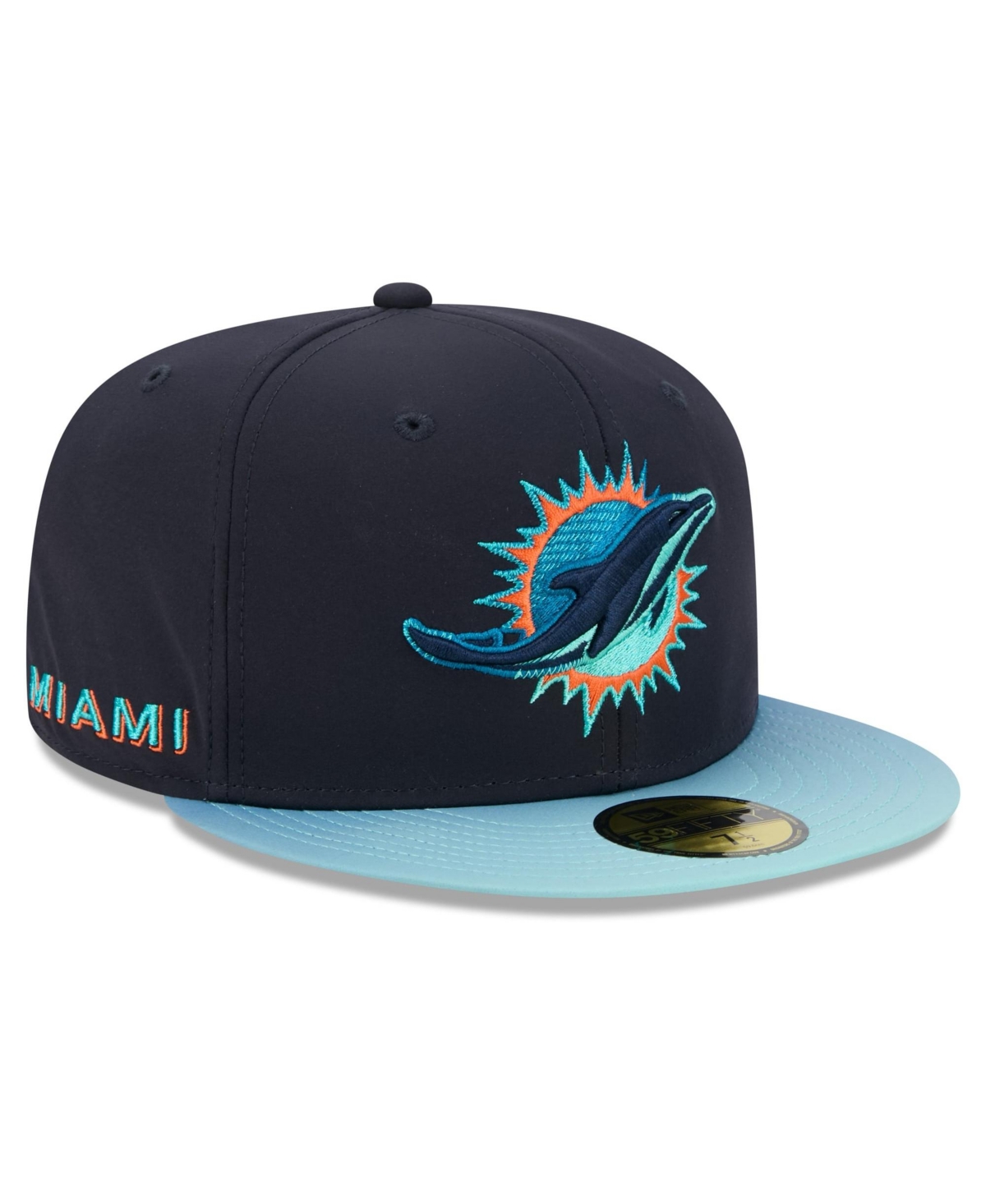 New Era Men's Navy Miami Dolphins Rivalries Collection 59FIFTY Fitted Hat - Navy, Blue