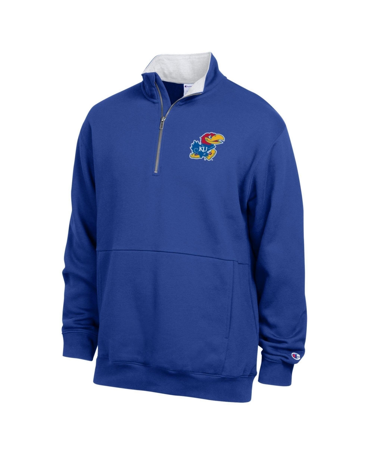 Champion Men's Royal Kansas Jayhawks Fleece Quarter-Zip Pullover - Royal