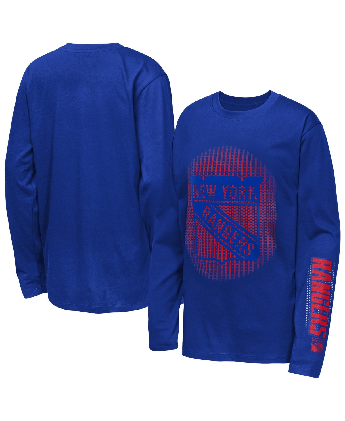 Outerstuff Big Boys' and Girls' Blue New York Rangers Regroup Reset Long-Sleeve T-Shirt - Blue