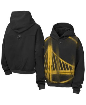 Big Boys' and Girls' Black Golden State Warriors 2026 Standard Issue Practice Icon Fleece Pullover Hoodie