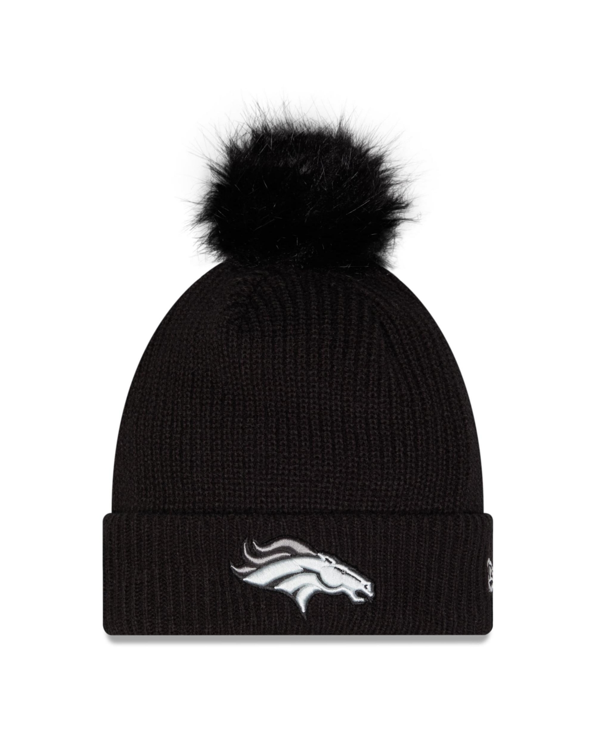 New Era Women's Black Denver Broncos 2026 Salute To Service Cuffed Knit with pom Hat - Black