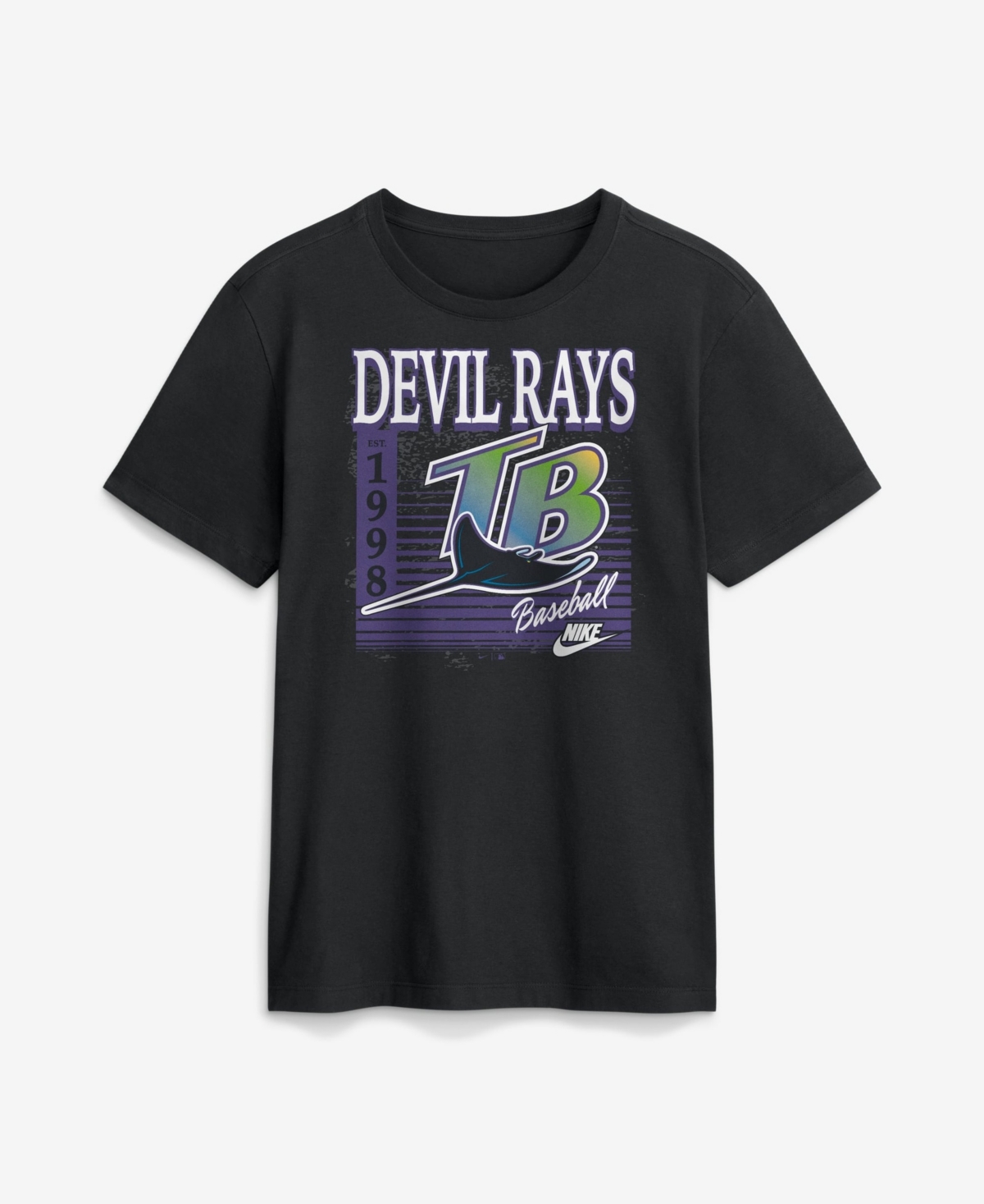 Nike Men's Black Tampa Bay Rays Cooperstown Logo T-Shirt - Black