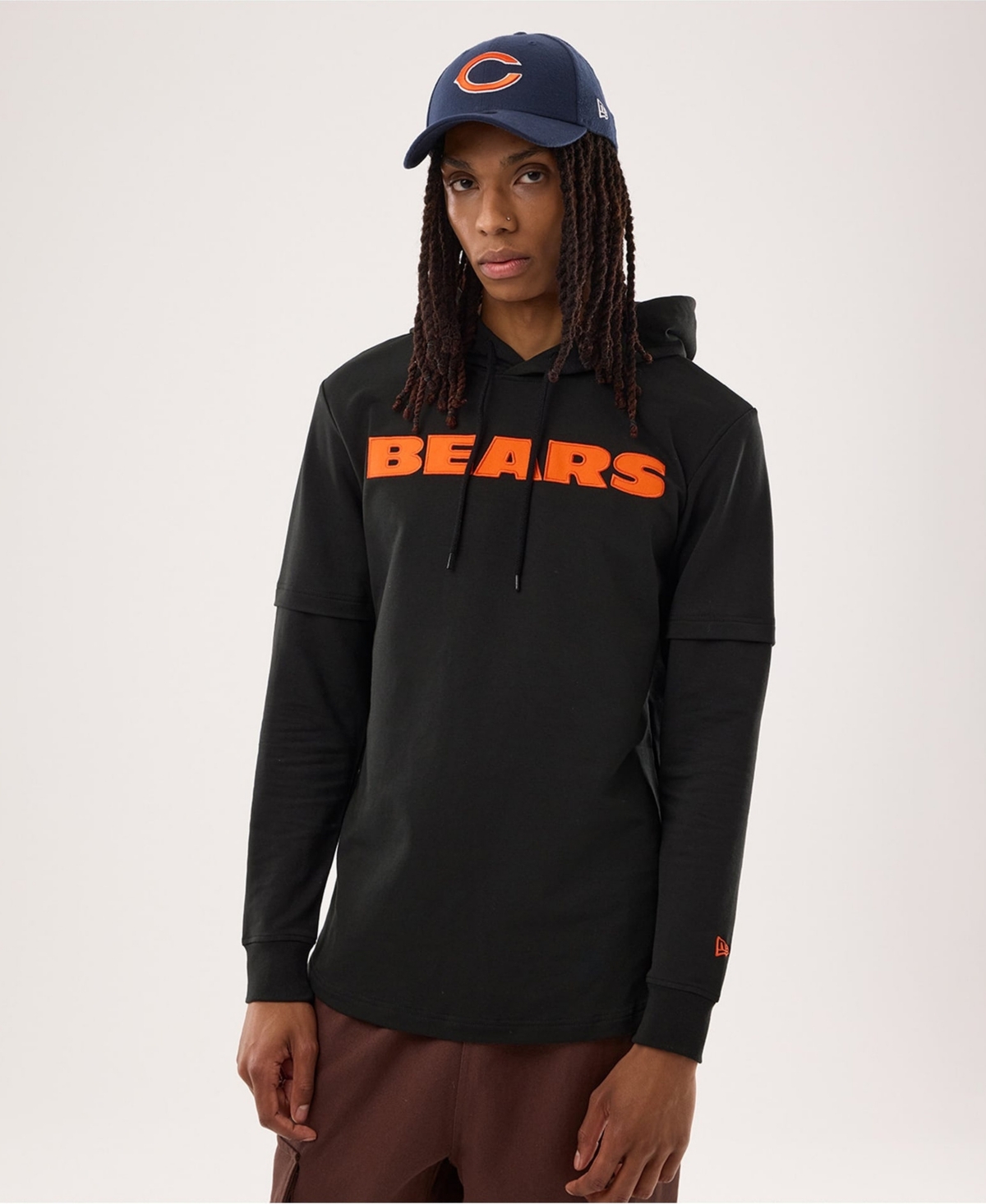 New Era Men's Black Chicago Bears Functional Fandom Twofer Hoodie - Black