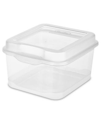 Clear Plastic Flip Top Latching Storage Box Container w/ Lid (36 Pack)