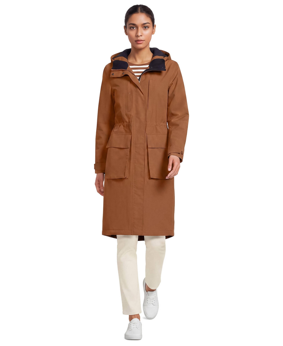 Lands' End Women's Squall Waterproof Insulated Winter Stadium Maxi Coat - Rich ginger brown