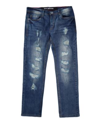 Boys' 4-20 Heavy Rips Repaired Stretch Slim Tapered Leg Jeans