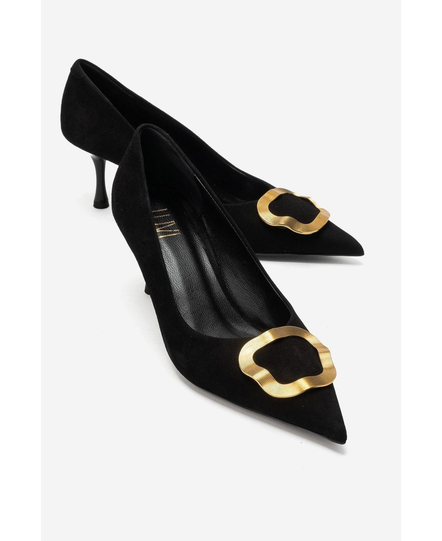 Женские туфли Forever & Always Shoes Noemi Leather Pointed Toe Stiletto, цвет: Чёрный замшевый — фото 4