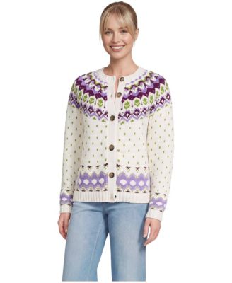 Women's Lofty Birdseye Fair Isle Cardigan Sweater