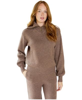 Women's Charlie Ribbed-Knit Wool-Blend Zip-Neck Sweater