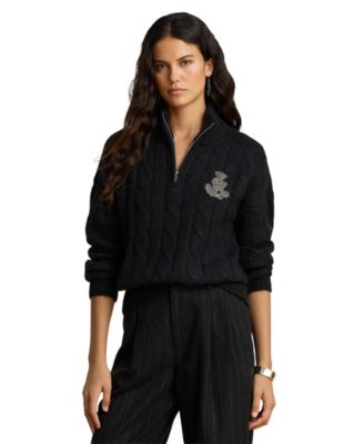 Women's Lofty Cable Funnelneck Quarter-Zip Sweater