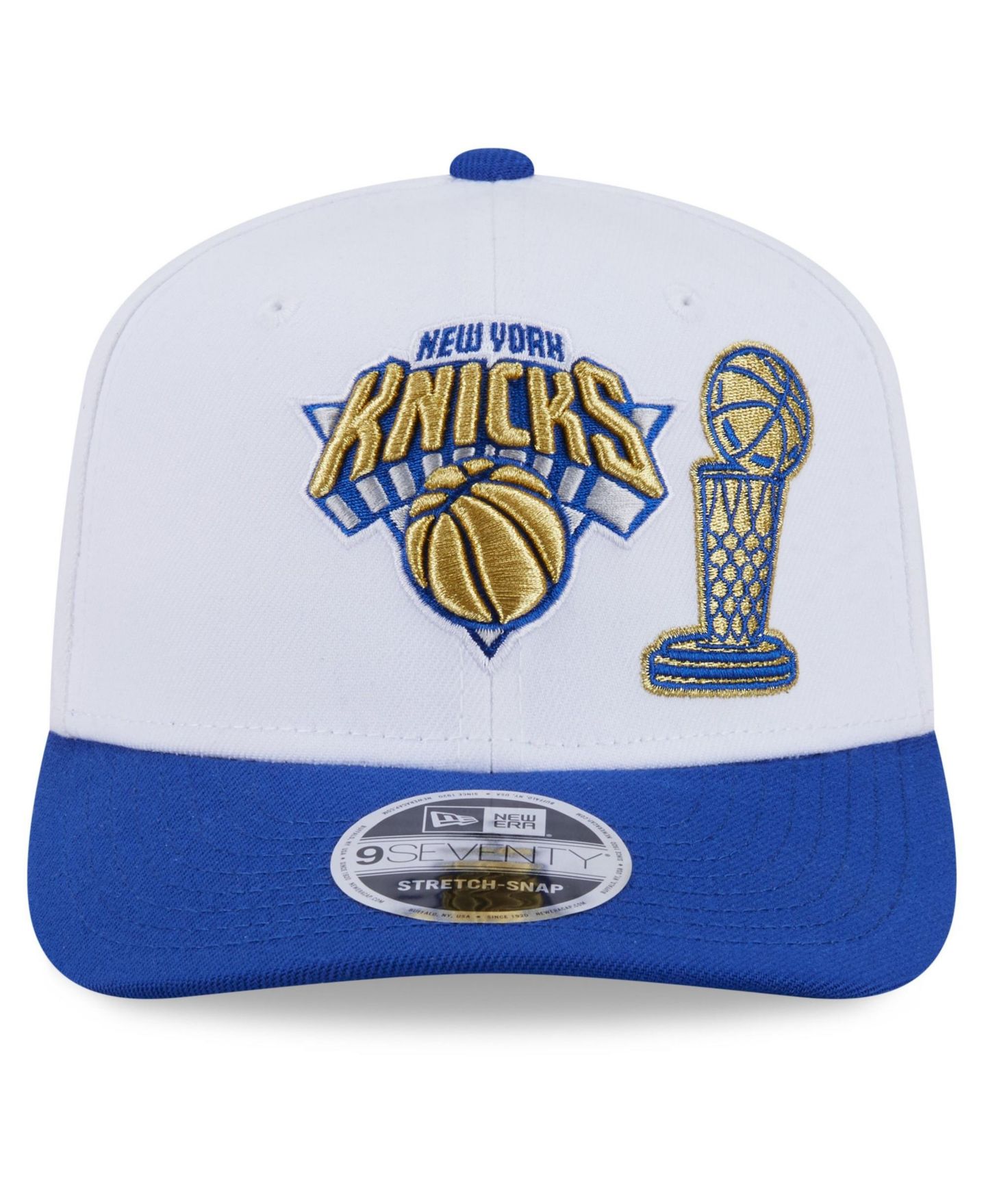 Мужская кепка New Era White, Blue New York Knicks 2026 Ring Ceremony 9SEVENTY Adjustable Hat — фото 6