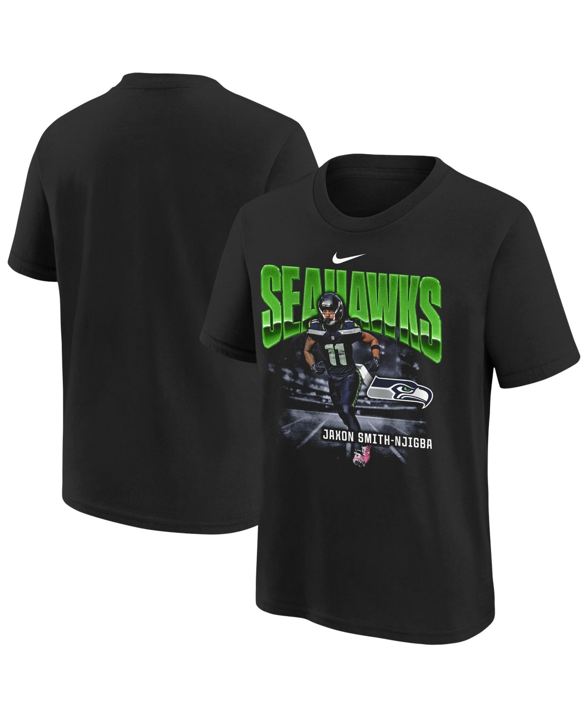 Nike Big Boys' and Girls' Jaxon Smith-Njigba Black Seattle Seahawks Oversized Player T-Shirt - Black