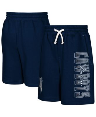 Big Boys' and Girls' Navy Dallas Cowboys Audible Fleece Shorts