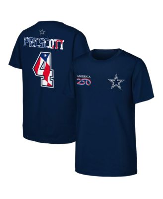 Big Boys' and Girls' Dak Prescott Navy Dallas Cowboys America 250 Patriot Name & Number T-Shirt