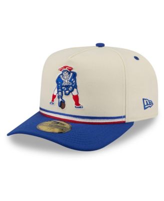 Men's Cream/Royal New England Patriots Throwback A-Frame 59FIFTY Fitted Hat
