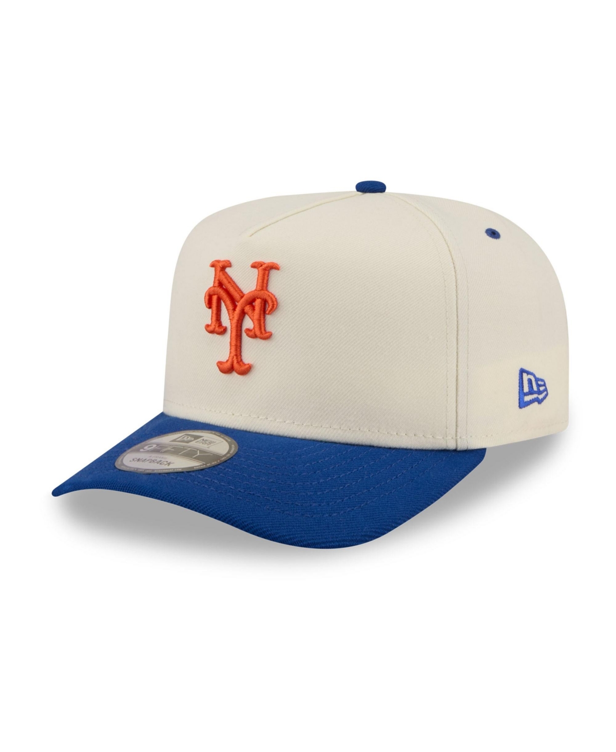 New Era Men's Cream New York Mets Rear Hit 9FIFTY A-Frame Snapback Hat - Cream, Blue