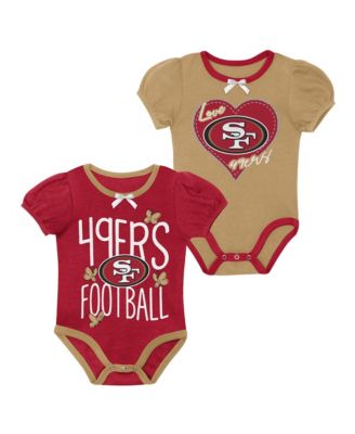 Baby Boys and Girls Scarlet/Gold San Francisco 49ers Star Power Bodysuit, 2-Piece Set