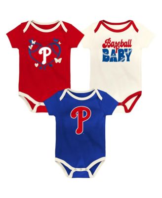 Baby Boys and Girls Philadelphia Phillies Home Team Bodysuit,3-Pack Set