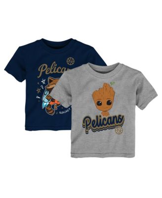 Toddler Heather Gray New Orleans Pelicans Guardians Of The Galaxy T-Shirt, 2-Piece Set
