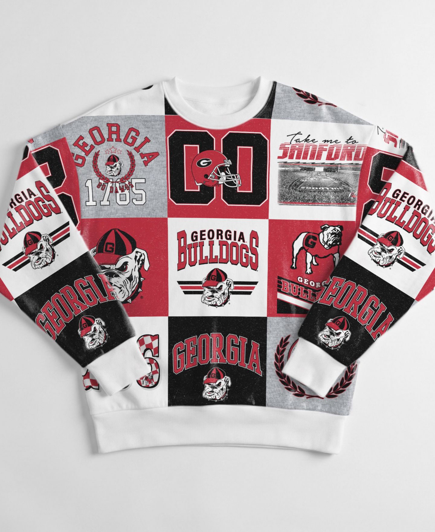 Женский свитер Gameday Couture Red Georgia Bulldogs Highlight Reel Patchwork Long-Sleeves Pullover — фото 5