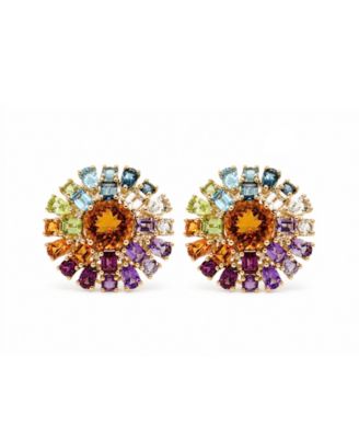 Multi-Stone Citrine Omega Stud Earrings (4-1/2 ct. t.w.) in 14k Yellow Gold