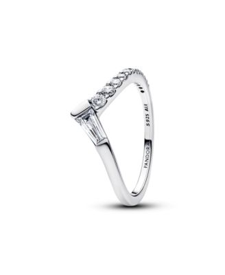 Cubic Zirconia Tiara Baguette-Cut Pave Stackable Ring