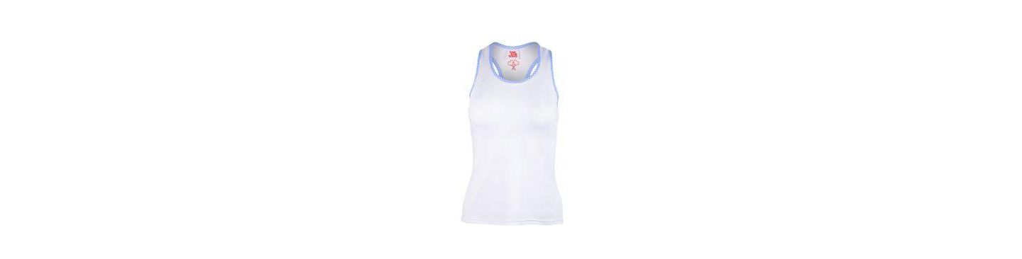 Женский топ Love All Tennis Doris UV-Protective Moisture-Wicking Racerback Sleeveless, цвет: Синий в мелкую клетку — фото 2