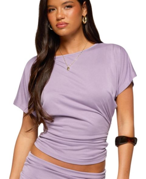 Женский топ Edikted Maevie Ruched Waist, цвет: Фиолетовый