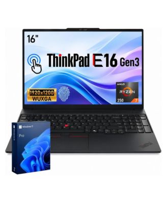 ThinkPad E16 Gen 3 16" FHD+ Touchscreen Business Laptop, AMD Ryzen 7 250, AMD Radeon Graphics, 64GB RAM, 1TB SSD, Wi-Fi 6, Win11 Pro, Black