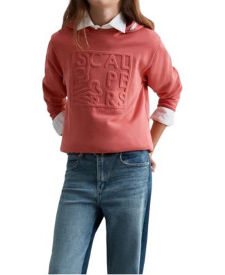 Women's Embossed Long-Sleeve Hoodie