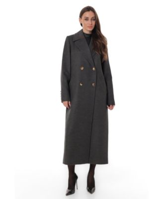 Women's Atlas Double-Breasted Tailored Cashmere-Blend Coat