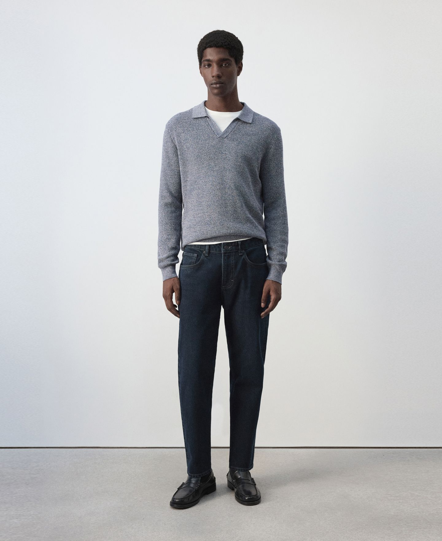 Мужские джинсы Mango Ben Tapered Mid-Rise, цвет: Глубокий тёмный синий — фото 2
