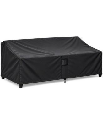 Outdoor Couch Cover Water Resistant, 4-Seater Large Patio Sofa Cover with Air Vents and Leg Straps - 104"W x 33"D x 32.5"H - Black
