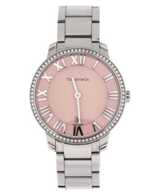 Pre-Owned Tiffany and Co Atlas 2-Hand Quartz Watch in Stainless Steel with Diamond  Bezel 31mm