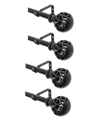 D12 3/4-Inch Adjustable Decorative Curtain Rod, 48-86 Inches, 4-Pack
