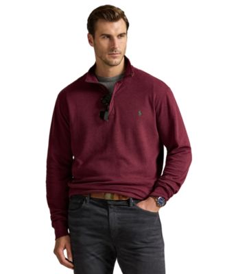 Men's Big & Tall Luxury Jersey Quarter-Zip Pullover