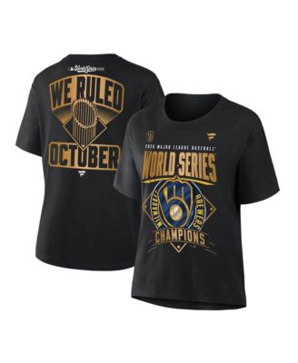 Women's Black Milwaukee Brewers 2026 World Series Champions 2-Hit Locker Room T-Shirt