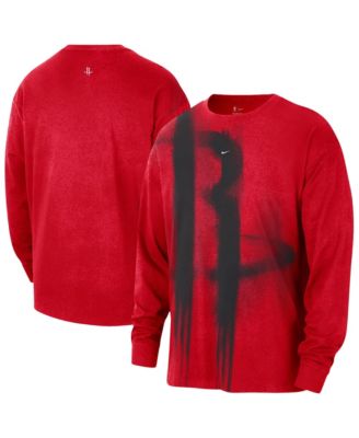 Men's Red Houston Rockets 2026 Game Theather Anthem Long-Sleeve T-Shirt
